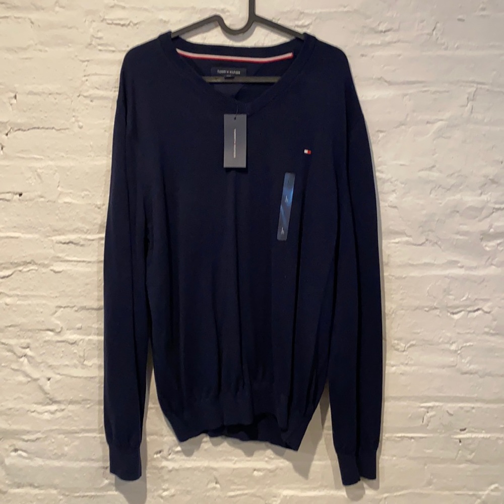 Tommy Hilfiger v neck sweater blue L